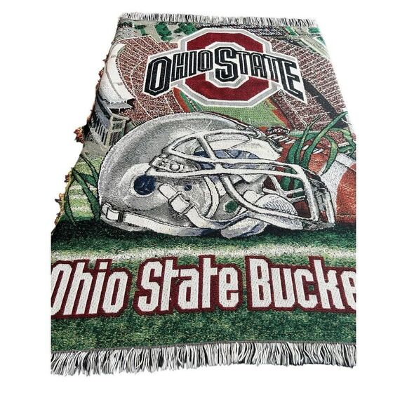 Vintage Ohio The Buckeye State Throw Blanket/Tapestry 61” X 44” - Picture 6 of 7